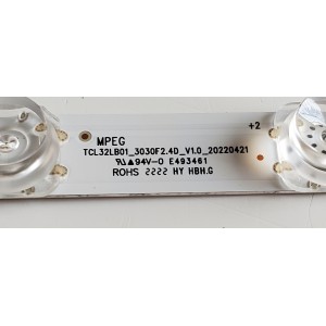 LED PARA TV TCL ((1 PIEZA)) / NUMERO DE PARTE TCL32LB01_3030F2.4D_V1.0_20220421 / E493461 / B0101-000530 / TCL32LB01 / 20220421 / MODELO 32''