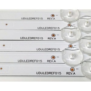 KIT DE LED'S PARA TV PHILIPS ((6 PIEZAS)) / NUMERO DE PARTE UDULEDREF015 REV.A / 65W10S1P / RF-EN650008SR30-1001 / R0152421D10263 / PANEL UCF81XT / DISPLAY HV650QUB-F70 / MODELO 65PUL6553 / 65PUL6553/F7