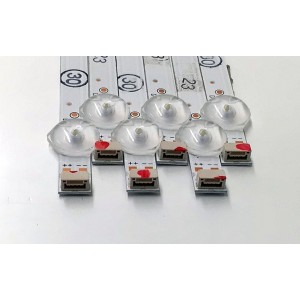 KIT DE LED'S PARA TV PHILIPS ((6 PIEZAS)) / NUMERO DE PARTE UDULEDREF015 REV.A / 65W10S1P / RF-EN650008SR30-1001 / R0152421D10263 / PANEL UCF81XT / DISPLAY HV650QUB-F70 / MODELO 65PUL6553 / 65PUL6553/F7