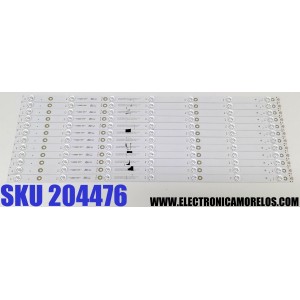 KIT DE LED'S PARA TV SANSUI ((12 PIEZAS)) / NUMERO DE PARTE SJ.CX.D6500701-3030NS-M / 1.14.MD650053 / 190713 / E493461 / PANEL CX650DLEDM / DISPLAY ST6451D02-E VER.2.1 / MODELO SMX6519NUSM