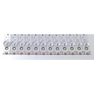 KIT DE LED'S PARA TV SANSUI ((12 PIEZAS)) / NUMERO DE PARTE SJ.CX.D6500701-3030NS-M / 1.14.MD650053 / 190713 / E493461 / PANEL CX650DLEDM / DISPLAY ST6451D02-E VER.2.1 / MODELO SMX6519NUSM