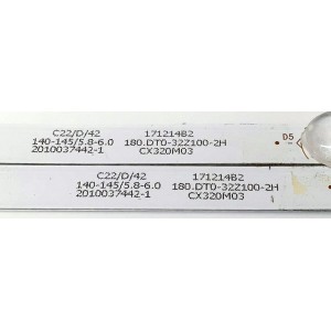 KIT DE LED'S PARA TV RCA ((2 PIEZAS)) / NUMERO DE PARTE CX32D06-ZC22AG-05 / 303CX320037 / 2010037442-1 / CX320M03 / 180.DT0.32Z100-2H / 171214B2 / DISPLAY VVP32H156A20 / MODELO RTV32Z2SM