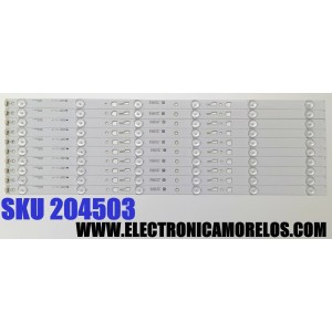 KIT DE LED'S PARA TV HITACHI ((10 PIEZAS)) / NUMERO DE PARTE 55HR332M06A5 V1 / 4C-LB550T-HR5 / 55U2200 / LE0RA2R0-D-K / E465853 / PANEL LVU550CSDX / MODELOS 55U2200 / 55R7 / 55D1620