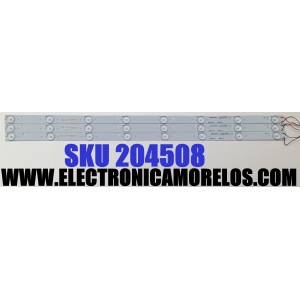 KIT DE LED'S PARA TV SEIKI ((3 PIEZAS)) / NUMERO DE PARTE GKB7.820.3813 / 3238-T2-S / E334789 / LTE32368 / 5.948.3009 / 151023-A0K34-JMD-J9-11 / MODELOS SE32HY27 / SE32HY10