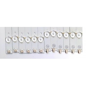 KIT DE LED'S PARA TV SANYO ((12 PIEZAS)) / NUMERO DE PARTE PB13D488173BL052-L02H / PB13D504173BL052-R02H / 4C-LB480T-GY2A / 4C-LB480T-GY2B / E469119 94V-0 / M09 C55 VF16 NDF D 113 / MODELO FW48D25T