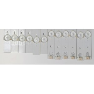 KIT DE LED'S PARA TV SANYO ((12 PIEZAS)) / NUMERO DE PARTE PB13D488173BL052-L02H / PB13D504173BL052-R02H / 4C-LB480T-GY2A / 4C-LB480T-GY2B / E469119 94V-0 / M09 C55 VF16 NDF D 113 / MODELO FW48D25T