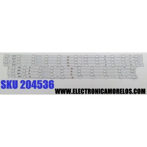 KIT DE LED'S PARA TV TCL ((8 PIEZAS)) / NUMERO DE PARTE 65HR330M11A4 V1 / 65HR330M10B4 V1 / 65C645 11*4 A-B02 / 65C645 10*4 B-B02 / E471763 / B0101-000942 / B0101-000941 / PANEL LVU650NDEL / DISPLAY ST6451D06-3 VER.2.1 / MODELOS 65Q650G / 65Q670G