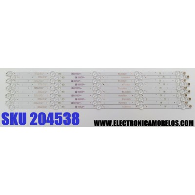 KIT DE LED'S PARA TV SHARP ((10 PIEZAS)) / NUMERO DE PARTE 4708-K65DGF-A7113N01 / K650WDG A7 / XRJ1060 SLC04708RA0 / E479275 / 111005-65FG9011 / K650WGF / PANEL K650WDGF / DISPLAY ST6451D06-3 VER.2.1 / MODELOS 4T-C65EL8UR / 100012587 ((65'' PULGADAS))