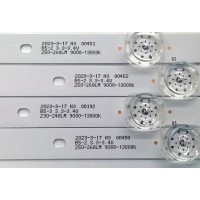 KIT DE LED'S PARA TV EVL ((4 PIEZAS)) / NUMERO DE PARTE MSG-T500-V6-3030-026-09 / 1.3.10700000229 / PC67181B / 914mm*14mm*1.0T / 240-250LM / 9000-13000K / B5-2 3.3-3.4V / PANEL CV500U2-T01 / DISPLAY CV500U3-L01 / MODELOS 50EVLS4 / K50DLG12U / AK50H1485