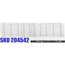 KIT DE LED'S PARA TV TCL ((16 PIEZAS)) / NUMERO DE PARTE 98P745-ZX3030A1-16X10YH-20230713 / HBH-H2 / E493461 / B0101-001263 / 231103-32NG3 / PANEL LVU980NDJL CD9W18 V1 / DISPLAY ST9751D01-4 VER.2.2 / MODELO 98S550G