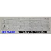 KIT DE LED'S PARA TV JVC ((10 PIEZAS)) / NUMERO DE PARTE 303TC700001 / TCL70D09-ZC62AG-03 / 4C-LB700T-ZC2 / TC700M03 / 21050BC09 / 2300016634 / PANEL LVU700PADX E0001 / DISPLAY CC700PV1D VER.01 / MODELO SI70UR