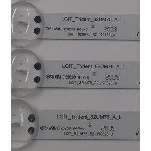 KIT DE LEDS PARA TV LG ORIGINAL 12 PIEZAS / NUMERO DE PARTE EAV64993801 / EAV64993901 / LGIT_TRIDENT_82UM75_A_L / LGIT_TRIDENT_82UM75_B_L / LGIT_82UM75_R2_190626_A / LGIT_82UM75_R2_190626_B / 82UM75_REV01 / PANEL HC820DQF / MODELOS 82UN8570 / 82UM8070