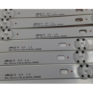 KIT DE LEDS PARA TV LG ORIGINAL 6 PIEZAS / NUMERO DE PARTE EAV63192711 / SSC_43INCH_FHD_B_REV02_150925 / SSC_43INCH_FHD_A_REV02_150925 / 43LH51_FHD_A S / 43LH51_FHD_B S / BOE43036 / PANEL NC430DGG-AAGP1 / MODELO 43UN7000PUB