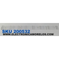 KIT DE LEDS PARA TV JVC ORIGINAL 3 PIEZAS / NUMERO DE PARTE 4708-K43WDD-A1117N01 / K430WDD1 A1 / YSDL 4700RA0 / 9252-A0 / 113X08-430D1021 / K430WDD1 / 224306 / YD-220226-3205B933 / PANEL K430WDF / DISPLAY LC430DUQ (SK)(A3) / MODELO SI43FRF