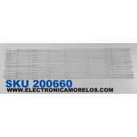 KIT DE LEDS PARA TV ONN ORIGINAL 12 PIEZAS / NUMERO DE PARTE LED75D07-ZC42AG-05DF / 30375007020D / 75000M23S / E78030 /  240620AF01 / PANEL JR745R3HA2Y / MODELO 100044717 75 PULGADAS