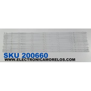 KIT DE LEDS PARA TV ONN ORIGINAL 12 PIEZAS / NUMERO DE PARTE LED75D07-ZC42AG-05DF / 30375007020D / 75000M23S / E78030 /  240620AF01 / PANEL JR745R3HA2Y / MODELO 100044717 75 PULGADAS