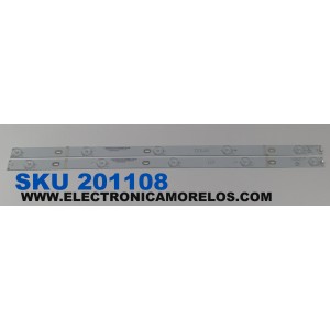 KIT DE LEDS PARA TV TOSHIBA ORIGINAL 2 PIEZAS / NUMERO DE PARTE CL-2K15 280 D205 / CL-2K15 280 D205-V2-UP-ZENER / 11800782-A0 / 11800783-A0 / UEJ02AAAYC00U58400 / PANEL C280LD-FH61 / MODELO 28L110U