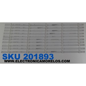 KIT DE LEDS PARA TV SEIKI ORIGINAL 10 PIEZAS / NUMERO DE PARTE DLED49KJAH10X5 / DLED49KJAH10X5 0004 / 49Y17 / M117/K4/G / 21006117 / PANEL LSC490FN02-H03 / MODELO SC-49UK700N 