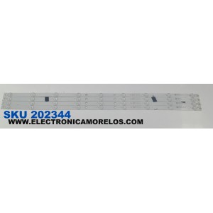 KIT DE LEDS PARA TV CONTINU-US ORIGINAL 4 PIEZAS / NUMERO DE PARTE ZN-40H09A-4 / ZN-40H09A-4 70615 V1.0-OT / ZN-40H09A-4 70615 V1.0-0T / E351707 / H5Z400E / C1000F4G1265PA11N / PANEL V400HJ6-PE1 / MODELO CT-40T18