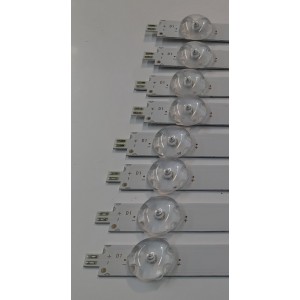 KIT DE LEDS PARA TV ONN ORIGINAL 8 PIEZAS / NUMERO DE PARTE 30365007050D / LED65D07-ZC92AG-08DF / 231114AC01 / 65000M73S / MODELO 100012587 65"