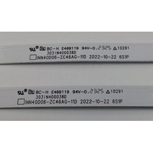 KIT DE LEDS PARA TV VIZIO ORIGINAL 2 PIEZAS / NUMERO DE PARTE 303IN400038D / INN40D06-ZC46AG-11D / B341C0000 / 47HAB0LB / 00FZAL  / PANEL V400HJ9-D03 / MODELO D40F-J09