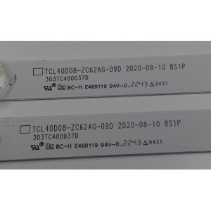 KIT DE LEDS PARA TV PHILIPS ORIGINAL 2 PIEZAS / NUMERO DE PARTE 303TC400037D / TCL40D08-ZC62AG-09D / 8S1P / 4C-LB400T-ZC3C / TC400M06 / 221031AC09 / 2300019331 / PANEL LVF400CMDX E0226 / DISPLAY V400HJ9-PE1 REV.C4 / MODELO 40PFL4775/F7 / 40PFL4775/F7 A