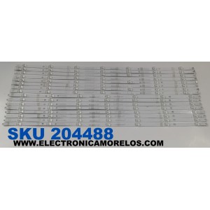KIT DE LEDS PARA TV ORIGINAL 16 PIEZAS / NUMERO DE PARTE CRH-BXBUM75Q63030081414L / CRH-BXBUM75Q63030081414L-L-REV1.2 / CRH-BXBUM75Q63030081414L-R-REV1.2 / 7839-763015-05081411 / 0L21XXXJB21139HBK1A8BXBU / 239510 / 0XXX0L21JB2 / MODELO 75"