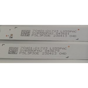 KIT DE LEDS PARA TV SONY ORIGINAL 10 PIEZAS / NUMERO DE PARTE 261501016716 / 40-55SN-OD24.8-SMC-10X6-573X12-221216-2.5 / 70401-01723 / LS55PAC / SVB550FH2 / P5L3P30E / 230413  / PANEL BOEI550WQ1 / DISPLAY HV550QUB-F1L / MODELO KD-55X77CL / KD55X77CL