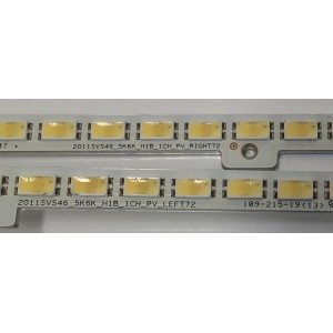 KIT DE LED´S PARA TV 2 PIEZAS ORIGINALES / NUMERO DE PARTE 2011SVS46_5K6K / 2011SVS46_5K6K_H1B_1CH_PV_LEFT72 / 2011SVS46_5K6K_H1B_1CH_PV_RIGHT72 / 109-216-18(11) / MODELO 46"