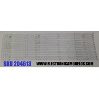 KIT DE LED´S PARA TV VIZIO 12 PIEZAS ORIGINALES / NUMERO DE PARTE 261501016350 / 40-V655M-3030-0D35-12X5-618.5X12-20220316 / SVB650AU1 / 70401-01636BX / HBH-L1 / MODELO V655M-K04 / V655M-K04 LBSFM9LZ / V655M-K04 LBSFM9PZ