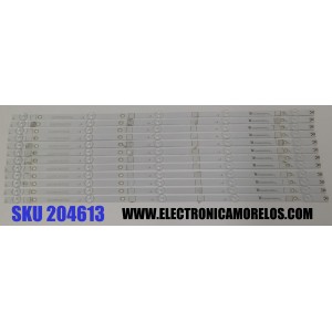 KIT DE LED´S PARA TV VIZIO 12 PIEZAS ORIGINALES / NUMERO DE PARTE 261501016350 / 40-V655M-3030-0D35-12X5-618.5X12-20220316 / SVB650AU1 / 70401-01636BX / HBH-L1 / MODELO V655M-K04 / V655M-K04 LBSFM9LZ / V655M-K04 LBSFM9PZ