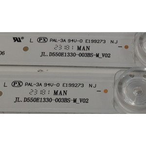 KIT DE LED´S PARA TV HISENSE 4 PIEZAS ORIGINALES / NUMERO DE PARTE JL.D550E1330-003BS-M / JL.D550E1330-003BS-M_V02 / HD550Y3U51-T0L4 / 2020123101 / 1286038 / 6UC8 / PANEL HD550Y3U51-T0L4 / MODELO 55A7G