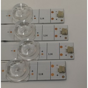 KIT DE LED´S PARA TV HISENSE 4 PIEZAS ORIGINALES / NUMERO DE PARTE JL.D550E1330-003BS-M / JL.D550E1330-003BS-M_V02 / HD550Y3U51-T0L4 / 2020123101 / 1286038 / 6UC8 / PANEL HD550Y3U51-T0L4 / MODELO 55A7G