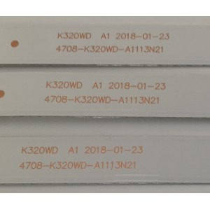 KIT DE LED´S PARA TV WBOX 3 PIEZAS ORIGINALES / NUMERO DE PARTE 4708-K320WD-A1113N21 / K320WD A1 / 471R1P79 / MH-H-11-10 / K320WD186 143 / PANEL K320WD82 / MODELO 0E32LED / OE32LED