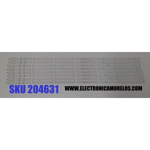 KIT DE LEDS PARA TV ONN ORIGINAL 8 PIEZAS / NUMERO DE PARTE 30365007055D / LED65D07-ZC62AG-12DF / B005P00107406A / 6500097S / 240524BF03 / MODELO 100012587 65 PULGADAS