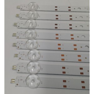 KIT DE LEDS PARA TV ONN ORIGINAL 8 PIEZAS / NUMERO DE PARTE 30365007055D / LED65D07-ZC62AG-12DF / B005P00107406A / 6500097S / 240524BF03 / MODELO 100012587 65 PULGADAS