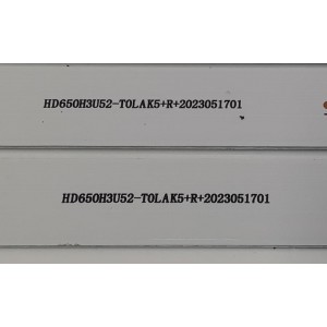 KIT DE LED´S PARA TV HISENSE 16 PIEZAS ORIGINALES / NUMERO DE PARTE JL.D65044330-003AL-M / JL.D65044330-003AR-M / JL.D65044330-003AL-M_V02  / JL.D65044330-003AR-M_V02 / PANEL HD650H3U52-T0LAK5 / HD650H3U52-T0LAK5+R+2023051701 / MODELO 65U6K