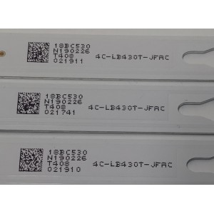 KIT DE LED'S PARA TV PIONEER ORIGINAL 3 PIEZAS / NUMERO DE PARTE JL.D43071330-004AS-M / JL.D43071330-004AS-M_V01 / 4C-LB430T-JFAC / 18BC530 / N190226 / T408 / 021910 / MODELO PLE-43S08FHD