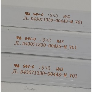 KIT DE LED'S PARA TV PIONEER ORIGINAL 3 PIEZAS / NUMERO DE PARTE JL.D43071330-004AS-M / JL.D43071330-004AS-M_V01 / 4C-LB430T-JFAC / 18BC530 / N190226 / T408 / 021910 / MODELO PLE-43S08FHD