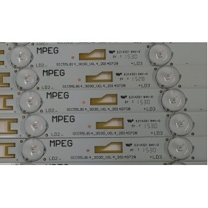 KIT DE LEDS PARA TV TCL ORIGINAL 11 PIEZAS / NUMERO DE PARTE GIC55LB14 / GIC55LB14_3030_V0.4_20140728 / ZM-GS-07 / 4C-LB5507-ZM1 / PANEL LVF550ND2L / MODELO 55F3700 / 55F3700-LPM002A / 55FS3700TAAA
