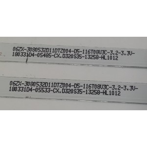 KIT DE LEDS PARA TV SELECLINE ORIGINAL 2 PIEZAS / NUMERO DE PARTE SJ.CX.D3200701-2835GS-M / 1.14.MD320066 / CX.D320S35 / 3080532D11DTZ004 / PANEL CX315DLEDM / MODELO 32S17