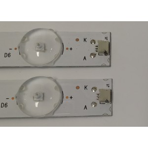 KIT DE LEDS PARA TV HISENSE ORIGINAL 2 PIEZAS / NUMERO DE PARTE 303SH320033 / SH32D06-ZC2AG-02 / JBD315N2-LB81-3-6\JK\ROH / 1197049 / PANEL JHD315N2H81-TXL2QL / MODELO 32H4E1