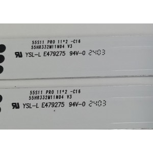 KIT DE LEDS PARA TV TCL ORIGINAL 2 PIEZAS / NUMERO DE PARTE 55HR332M11N04 V3 / 55S11 / LS2B09U4C / N0101-000272 / PANEL LVU550NDAL / MODELO 55S451