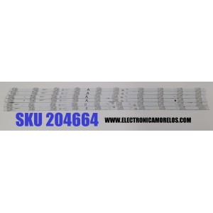 KIT DE LEDS PARA TV ORIGINAL 6 PIEZAS / NUMERO DE PARTE 75HR332M10 / 75HR332M10A1 V3 / 75HR332M10B1 V3 / 75S11 PRO YAG 10X4 A / 75S11 PRO YAG 10X2 B / HR/02/240712 / 04LPJ/LU2C11U3B / N0101-000277 / N0101-000280