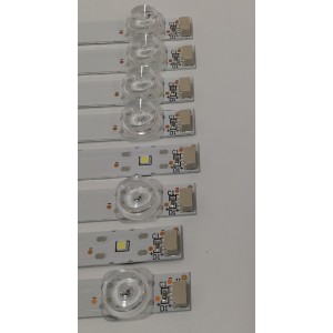 KIT DE LEDS PARA TV TCL ORIGINAL 8 PIEZAS / NUMERO DE PARTE 65TN2L2-ZX3030-8X9YH / 65TN2L2-ZX3030-8X9YH-20231025 0.3 / B0101-001407 / 240325-33N15 / PANEL LVU650NDJL / MODELO 65Q671G