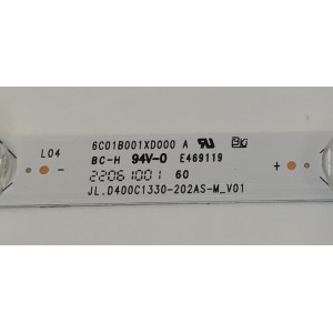 LED PARA TV VIZIO ORIGINAL 1 PIEZA / NUMERO DE PARTE 6C01B001XD000 / JL.D400C1330-202AS-M_V01 / F8QNC00037FAU / XLB00EX68502G0 / PANEL V400HJ9-E03 REV.C1 / MODELO D40FM-K09