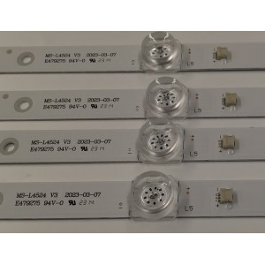 KIT DE LEDS PARA TV AKAI ORIGINAL 4 PIEZAS / NUMERO DE PARTE MS-L4524 V3 / 1.3.10700000229 MC 3414 50 / A5 224-232 3.2-3.4  / 600 001713 / MODELOS 50EVLS4 / K50DLG12U / AK50H1485