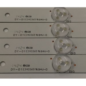 KIT DE LEDS PARA TV DIGITREX ORIGINAL 4 PIEZAS / NUMERO DE PARTE 3BL-T8104102-003B / DY-01E340369 / 6050120010 / JS-SY33EFED-0001 / PANEL HK395WLEDM-CH03H / DISPLAY V400HJ6-PE1 / MODELO DX40FKM