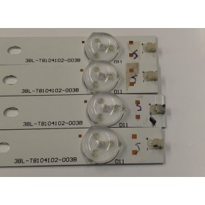 KIT DE LEDS PARA TV DIGITREX ORIGINAL 4 PIEZAS / NUMERO DE PARTE 3BL-T8104102-003B / DY-01E340369 / 6050120010 / JS-SY33EFED-0001 / PANEL HK395WLEDM-CH03H / DISPLAY V400HJ6-PE1 / MODELO DX40FKM