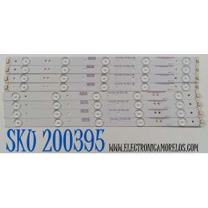 KIT DE LEDS ORIGINAL PARA TV SPELER 8 PIEZAS / NUMERO DE PARTE 39DB-X1 / 39DB-X1-L / 39DB-X1-R / B206 / 3.4-3.6V 74-761m D6 / PANEL V390BJ1-P01 REV.C2 / MODELO SP-LED39